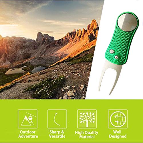 WESTRONG Golf Divot Repair Tool, Foldable Magnetic Pop-up Button Stainless Steel Switchblade with Detachable Golf Ball Marker
