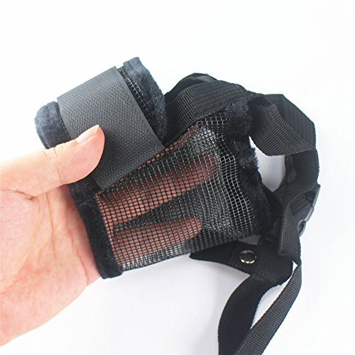 Dog Muzzles Oxford Cloth Pet Mesh Mouth Cover Anti-bite Anti-lick Adjustable Breathable Comfortable Safety Postoperative Recovery for Puppies,Dogs (L)