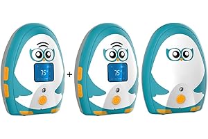 TimeFlys Audio Baby Monitor Twin Mustang OL, Talk Back Intercom, Long Range up to 1000 ft, Rechargeable Battery, Temperature 