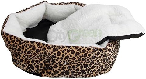 Small Pet Puppy Dog Cat Soft Fleece Cozy Warm Bed House Cotton Mat Lepard Print
