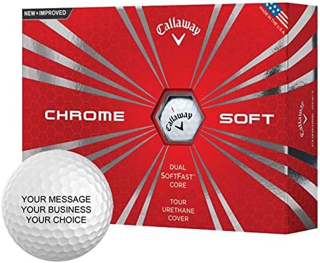 Callaway Chrome Soft Personalized Golf Balls - Add Your Own Text (1 Dozen) - White