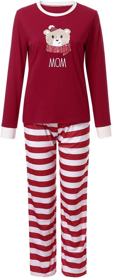 Family Matching Pajamas Set, Christmas Casual Kids Baby Santa Print Sleepwear Nightwear PJ Set