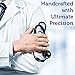White Coat Dual Head Stethoscope, Lightweight and Acoustical with Protective Case – Jet Black Plus LED Pen Light Pupil Gauge