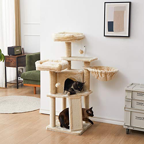 IBUYKE Cat Tree Tower Condo Cat Play Furniture 46.5" with Sisal