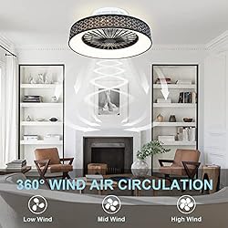 DLLT Remote Ceiling Fan with LED Light-30W Small