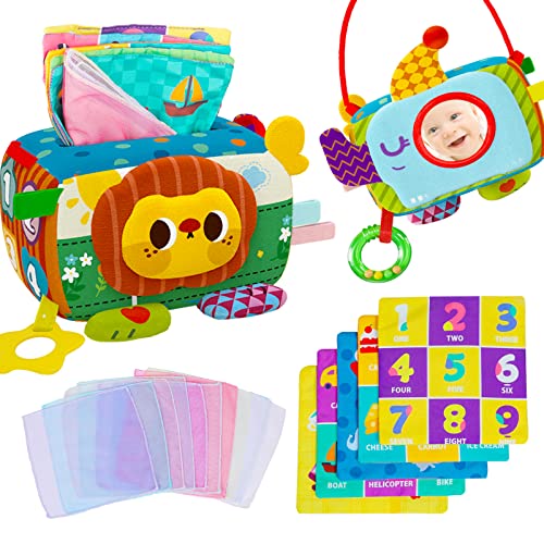 Eners Baby Tissue Box Toy Montessori, Sensory Tissue Box Toys for