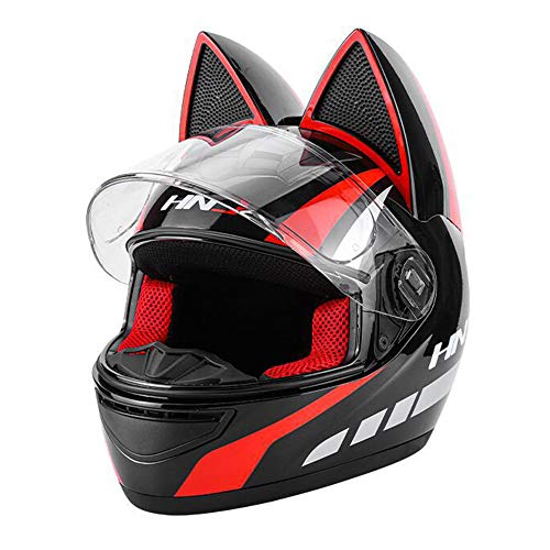 Hnj Motorcycle Helmet Casco Moto Removable Cat Ear Full Face
