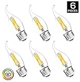 Hyperikon LED Edison Flame Tip Filament B11 Candle, 4-Watt (40-Watt Equivalent), Medium Base (E26), CRI 90+, 340°-Beam Angle, Dimmable, 2700K (Warm White)