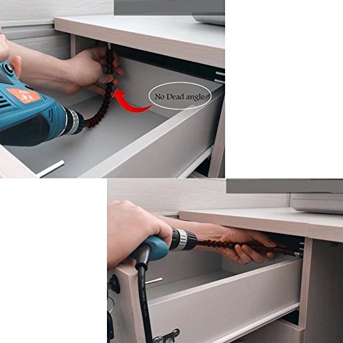 MAZU Flexible Extentional Screwdriver Drill Bit Holder with Magnetic Quick Connect Drive Shaft Tip Multi-angle Work General Metal Universal Flexible Shaft Drill Flexible Shaft D