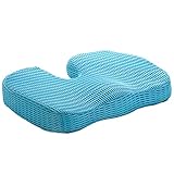 ChiroDoc Coccyx Seat Cushion with UltraCool Mesh Cover & Ergonomic Orthopedic Memory Foam - Perfect For Coccyx & Tailbone Pain Relief (Sciatica) - Reduce Lower Back Pain From Sitting All Day