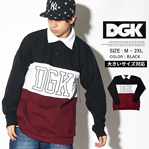 ファッション ストリート系 B系 冬 秋 春 スウェット 長袖 メンズ ラガーシャツ Dgk ディージーケー Dcn 140 M ブラック B078k48xyd シャツ 日本初の Www Anoual Ma
