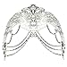 Coxeer Masquerade Mask Metal Venetian Mask Halloween Mardi Gras Mask Christmas Wedding Party Mask (Silver)