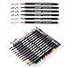 Watercolor Real Brush Pens Set, 24 Vibrant Markers with 1 Refillable Water Brush Pen for Artists and Beginner, Flexible Brushes Tip for Calligraphy Lettering Coloring Hand Writing Sketching