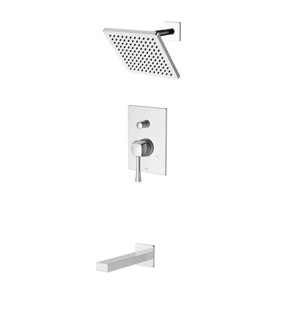 Mirrored Chrome Riego L9420 M Series Tub And Square Rainshower Trim Kit Kitchen Bathroom Fixtures Bathtub Shower Systems One Acleaning Com