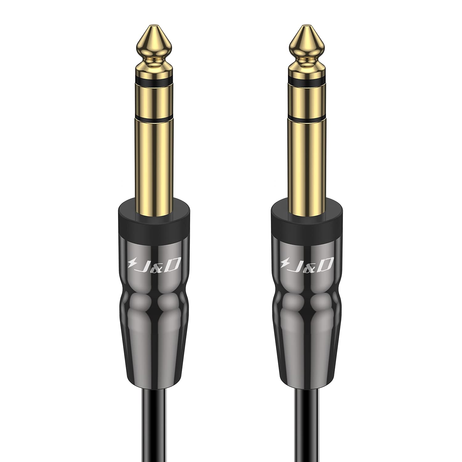 J&D Guitar Cable 4.5 m, Gold Plated Copper Shell 1/4" 6.35mm to 6.35mm TRS Stereo Audio Guitar Lead Jack Instrument Cable for Bass, Amp, Keyboard, Mixer, Mandolin