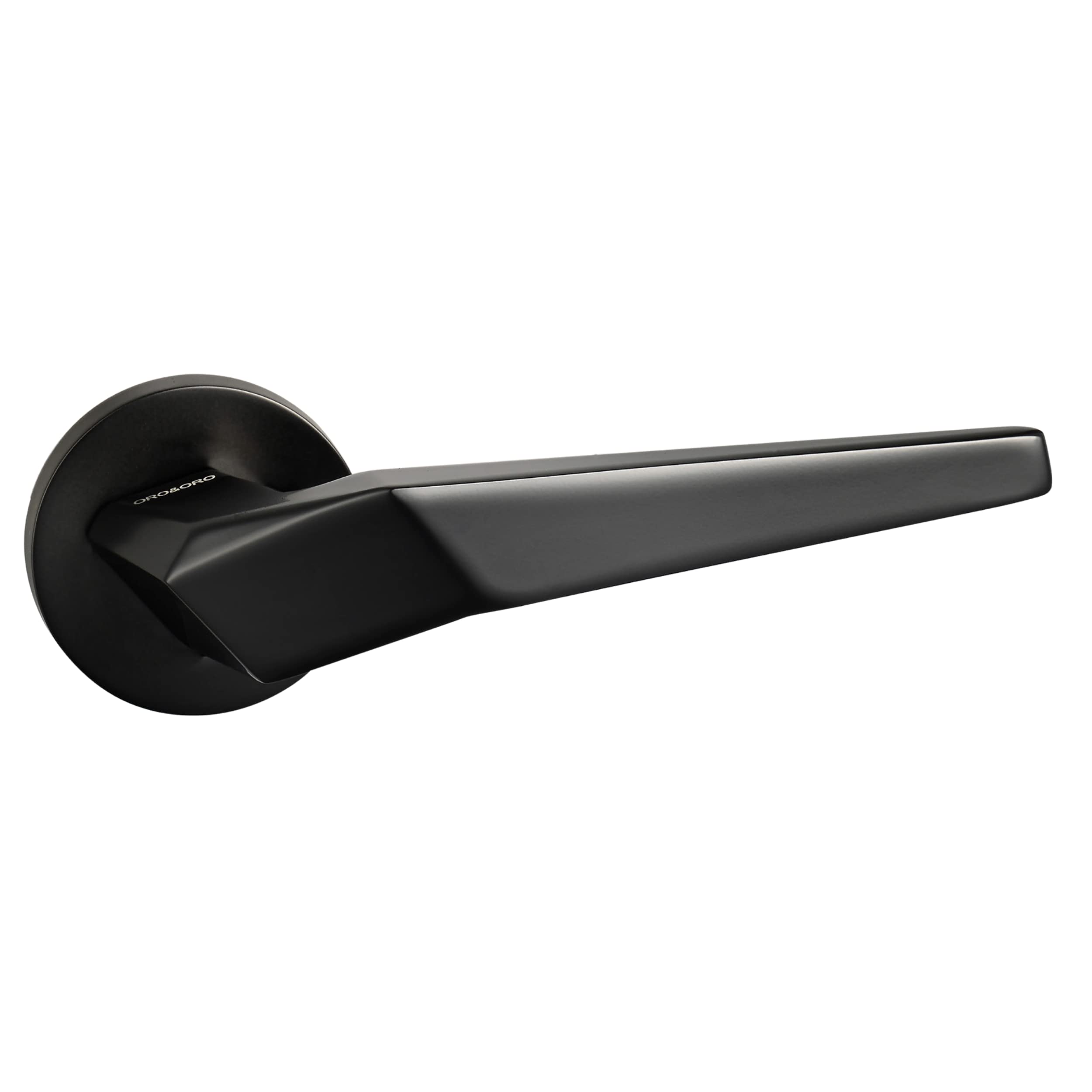 UAP ORO & ORO Skywalker Lever - Round Rose Black Plated Door Handle for Internal Doors Easy Installation with Bolt-Through Fixing