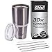 Chief 30oz Stainless Steel Tumbler Bundle With Premium Quality 18/8 Stainless Steel Insulated Tumbler Cup + 4 Stainless Steel Straws + Straw Cleaner