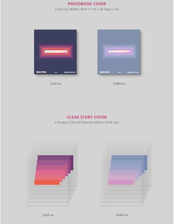 Amazon Com Enhypen Border Day One Mini Album Vol 1 Dawn Version Incl Pre Order Poster Folded Random Transparent Photocard Set Everything Else