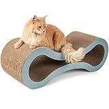 Paws & Pals 34”x10.5”x10.5” Inches Pet Cat Scratcher and Lounger – Light Blue
