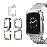 amBand Case for Apple Watch 3 38mm TPU iWatch Bumper Accessories Protector Cover for Apple Watch Series 3/2/1, Nike+, Sport, Edition, 5 Pack