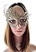 Coolwife Women's Venetian Crochet Ball Lace Masquerade Mask Halloween Retro Fashion Mask (Swan Gold)