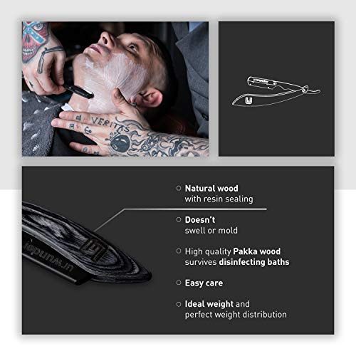 Straight Razor urwunder - Shavio- German Safety Shaver - 4-Pin Blade Holder (Black arm/Black Wood) - Thumbnail 5