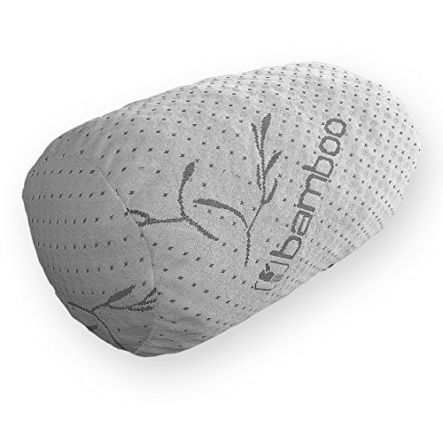 Bamboo Neck Roll Pillow Shredded Memory Foam Bolster with Bamboo Fiber