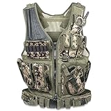 Ultimate Arms Gear Marpat Woodland Digital Tactical Scenario Military-Hunting Assault Vest w/ Right Handed Quick Draw Pistol Holster