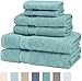 Amazon Brand – Pinzon 6 Piece Pima Cotton Bath Towel Set - Mineral Green