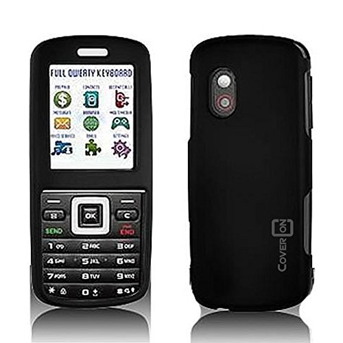 CoverON Hard Snap-on Shield BLACK RUBBERIZED Faceplate Cover Sleeve Case for SAMSUNG T401G With PRY Tool Removal Case [WCE979]