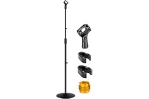 GLEAM Microphone Stand - Universal Mic Mount with Heavy Compact Base