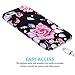 iPhone 7 Plus Case, JAHOLAN Pink White Rose Flower Design Slim Shockproof Flexible Smooth TPU Soft Case Rubber Silicone Skin Cover for Apple iPhone 7 Plus