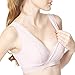 Mamaway Maternity Nursing Bra, Postpartum Antibacterial, Seamless Crossover Breastfeeding Bra (Large, Purple)