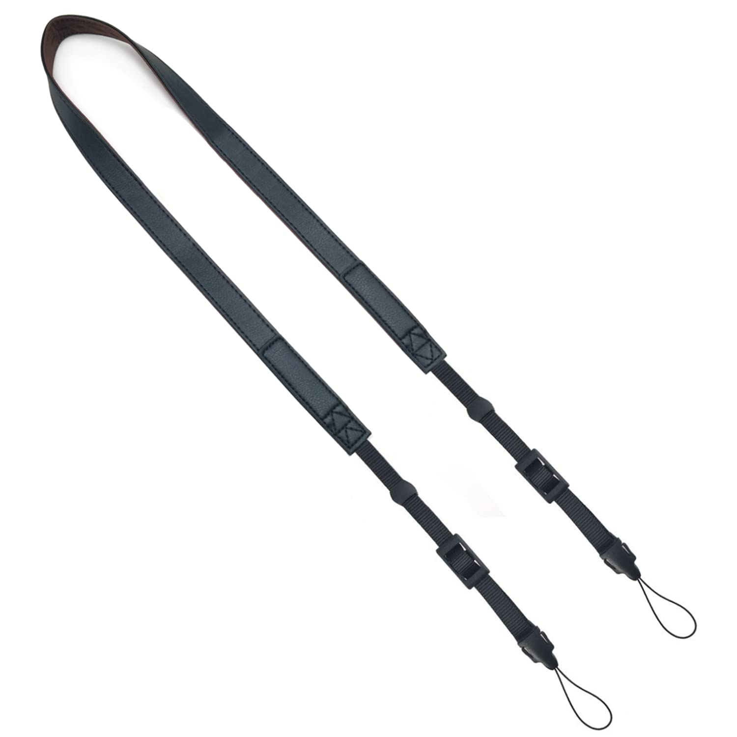 YMTHamaz3 Camera Neck Strap Thin Leather/Binoculars Strap Black