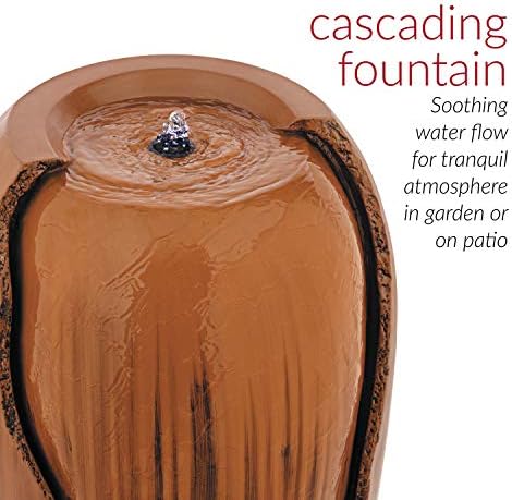 Tiered outdoor water fountain with cascading jars, featuring multiple waterfall tiers.