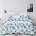 Vaulia Microfiber Duvet Cover Sets, Printed Diamond Pattern, Blue - Twin Size