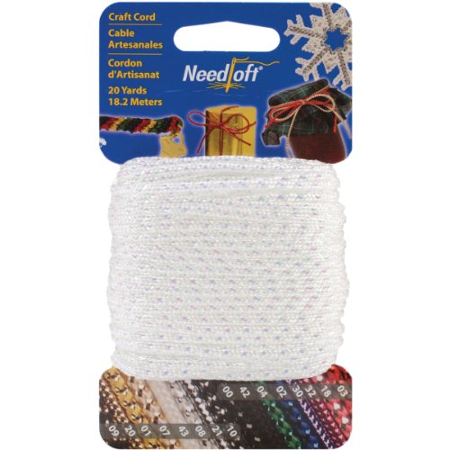 Needloft Novelty Craft Cord, 20-Yard, Iridescent White