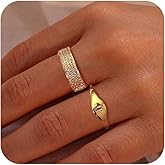 Tasiso Stackable Rings for Women Non Tarnish Trendy Dainty Thumb Ring Set Trendy Statement Love Friendship Promise Engagement Rings Size 6 7 8 9 10