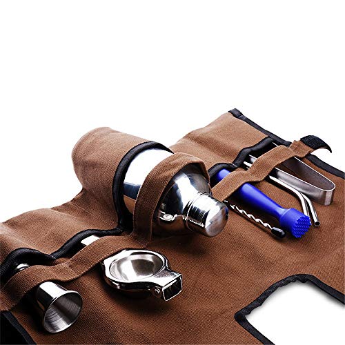 AWYJ Cocktail Set bildet Premium Modernes berufliches Barkeeper Kit Haus und am Arbeitsplatz Cocktail-Set mit Segeltuch… – Bild 3