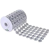 Silver Diamond Mesh Ribbon Elegant Flower Embellishment - 4" Wide x 5ft Long- Bling Embellishment Ribbon for Wedding/ Special Events!