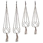 eBoot 4 Pieces Plant Hanger Flower Pot Plant Holder with Key Ring for Indoor Outdoor Decorations, 2 Pieces 41.3 Inches and 2 Pieces 35 Inches, 4 Legs