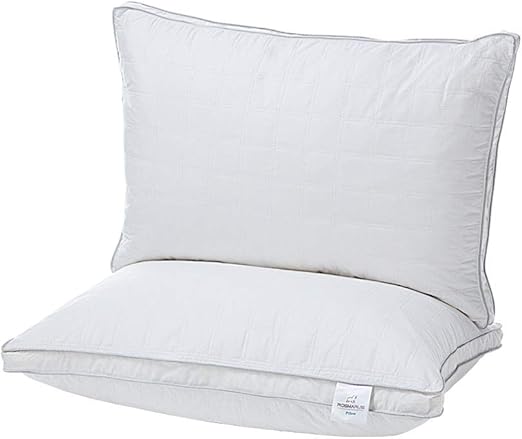 Amazon Com Rosmarus Bed Gusseted Quilted Pillow Natural Goose