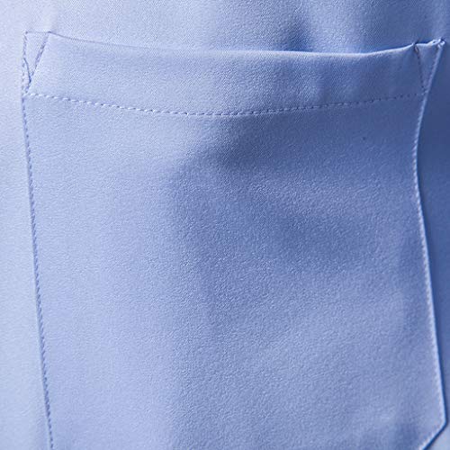 KLGDA Mens Long Sleeve Shirt Cotton Linen Beach Yoga Loose Fit V-Neck Tops Blouse Blue
