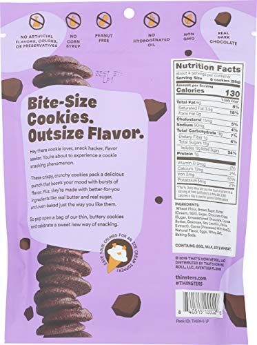 THINSTERS COOKIES, BROWNIE BATTER COOKIE THINS, 4 OZ PACK