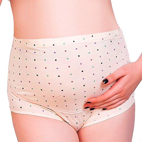 CASHIMRE Womens Soft Cotton Maternity &amp; Nursing Panties/Portal Women Under The Bump Maternity Panties Pregnancy Underwear (Pale Yellow)