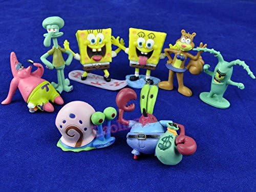 8pc Set SpongeBob Squarepants Patrick Star Squidward Tentacles PVC Action Figure
