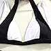 Women Cross Colorblock Padded Push up Halter Bikini Swimsuit (M)