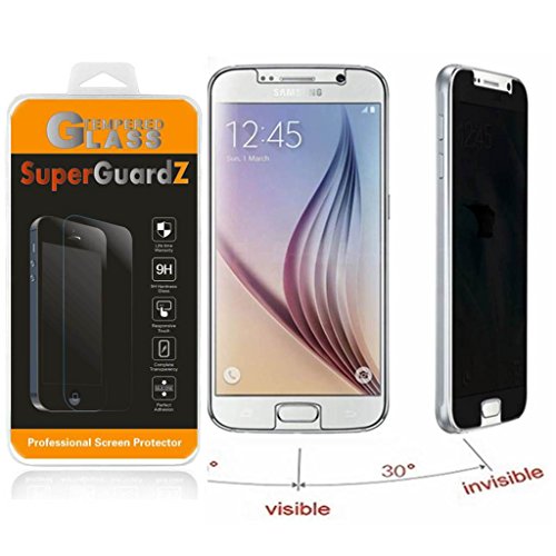 [2-Pack] For Samsung Galaxy S6 - SuperGuardZ Privacy Anti-Spy Tempered Glass Screen Protector, 9H, 0.3mm, 2.5D Round Edge, Anti-Scratch, Anti-Bubble