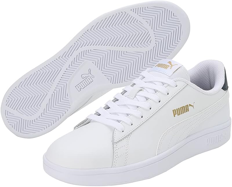 Puma smash v2 l, calçados esportivos adultos unissex, puma white-puma white-peacoat-puma team gold, 40 eu — foto 6 de 7