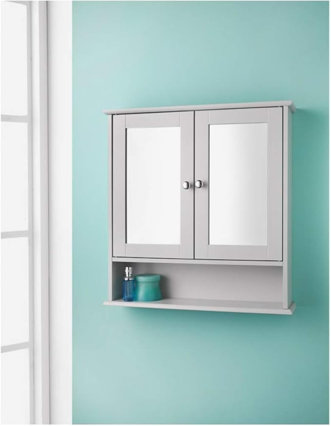 Grey Bathroom Mirror with Shelf Amazon.co.uk Kitchen & Home